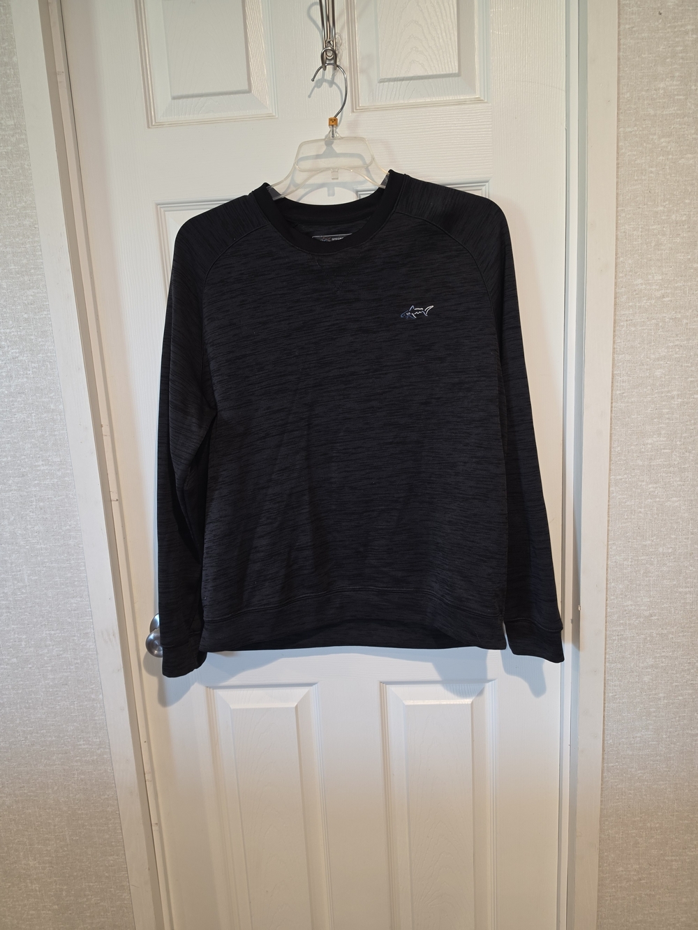 Greg Norman Collection Black Heather Crewneck Sweatshirt